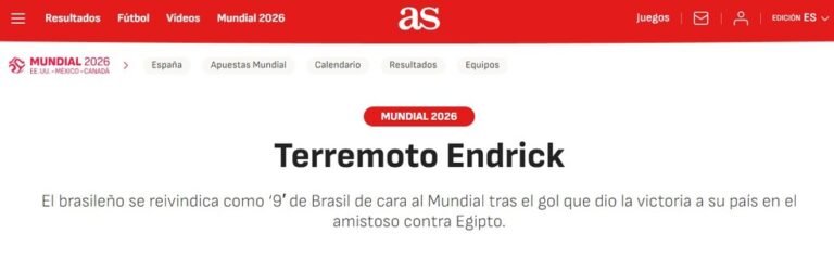 Endrick em Destaque: Jornal Espanhol Pede Jovem Atacante como Camisa 9 Titular na Copa do Mundo
